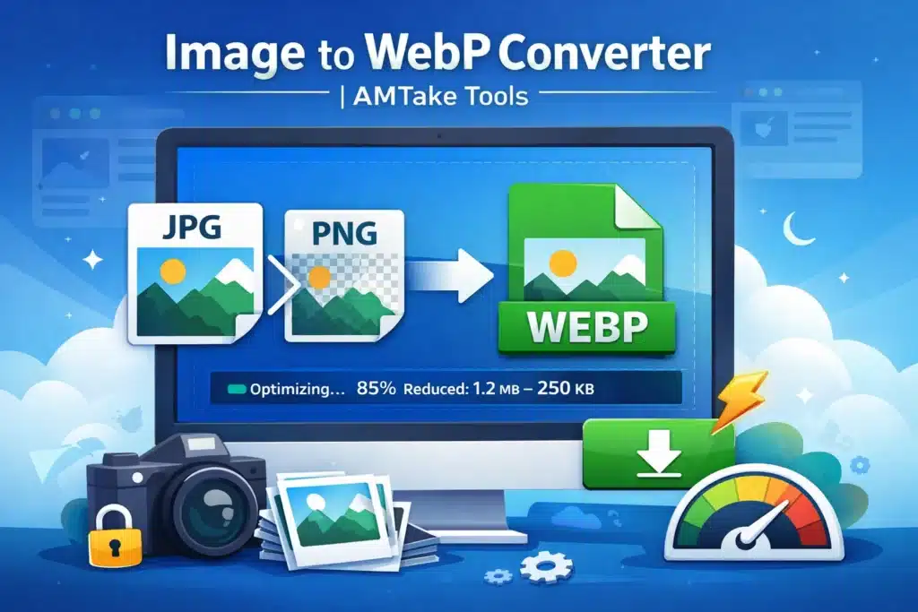 Image to WebP converter online tool for JPG and PNG compression