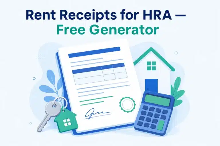 Rent Receipt for HRA: Format, Rules + Free Generator (PDF)