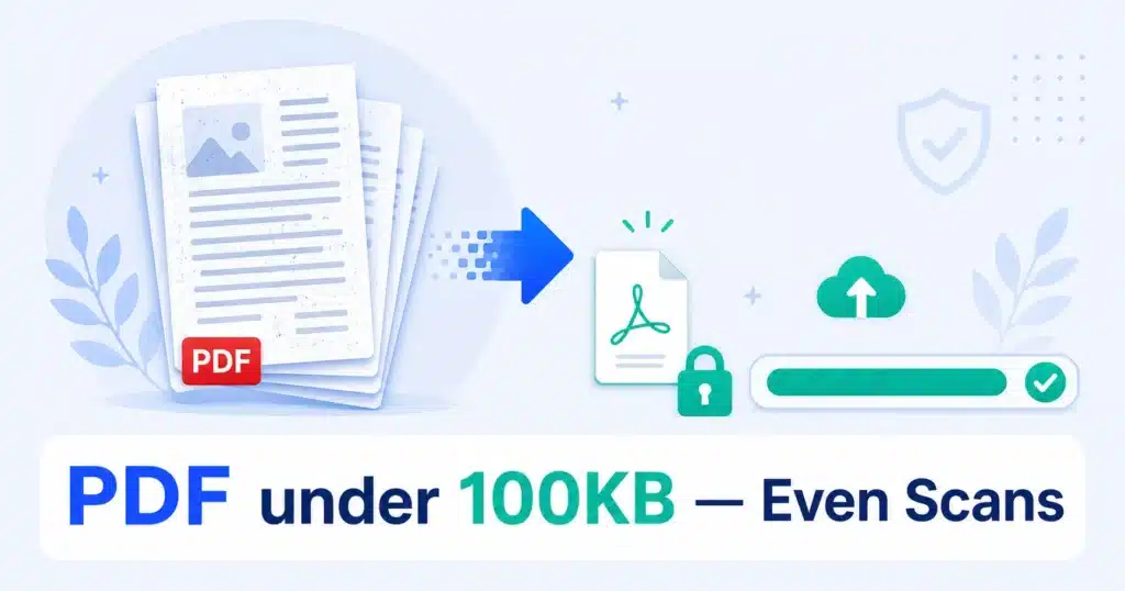Compress PDF to 100KB Free (Even Scanned PDFs) — No Upload