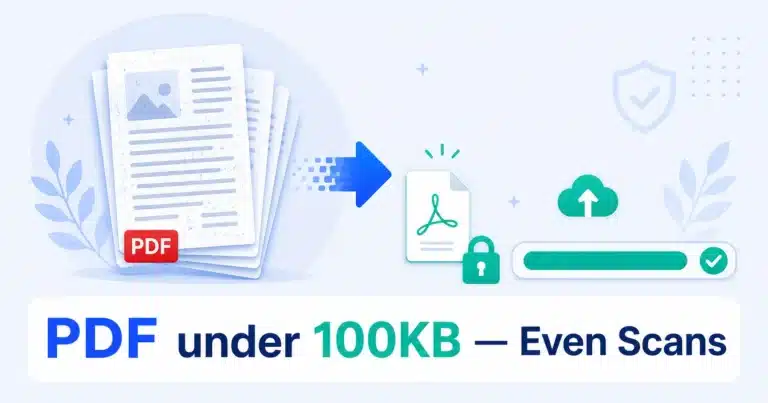 Compress PDF to 100KB Free (Even Scanned PDFs) — No Upload